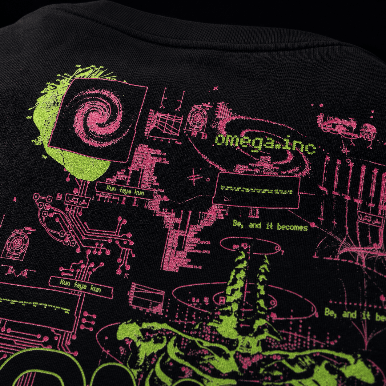 OMEGA Labs hoodie back graphic detail