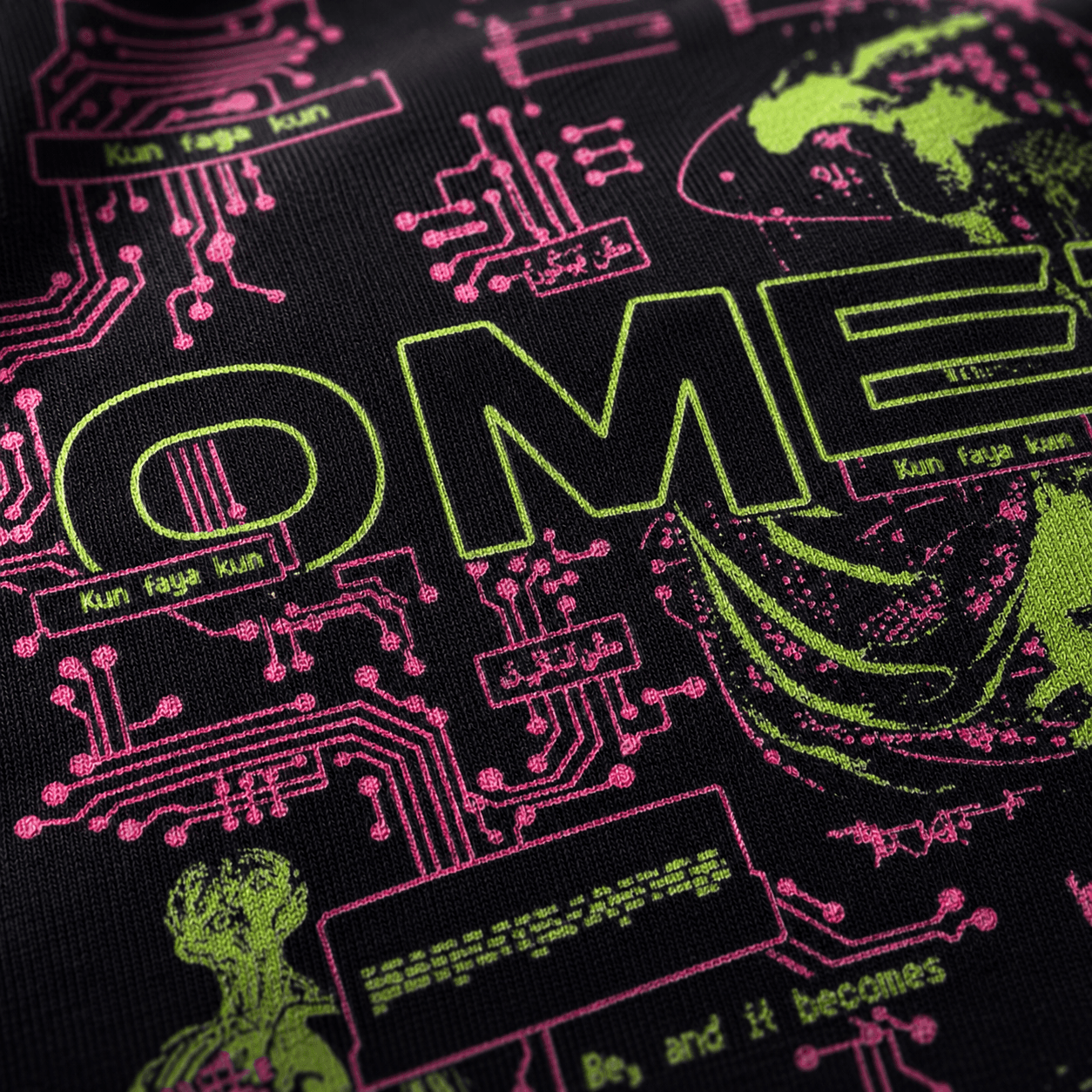 OMEGA Labs hoodie logo graphic detail